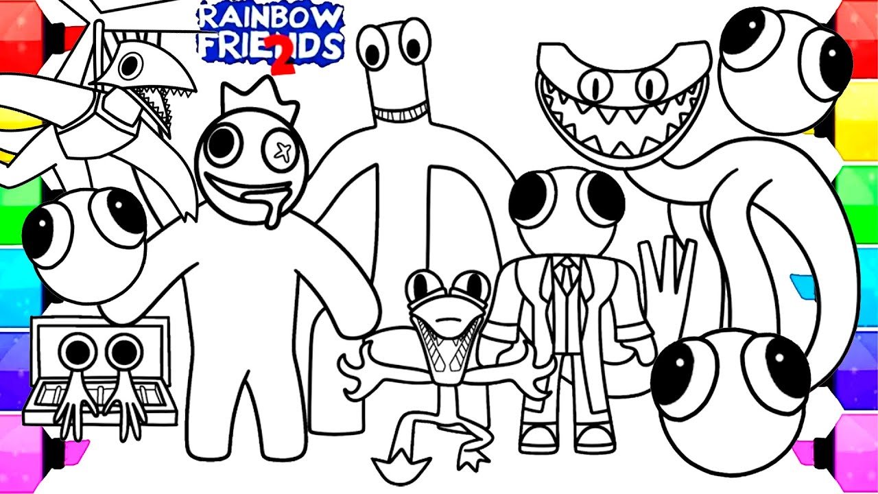 Rainbow Friends 2 Coloring Pages Printable for Free Download